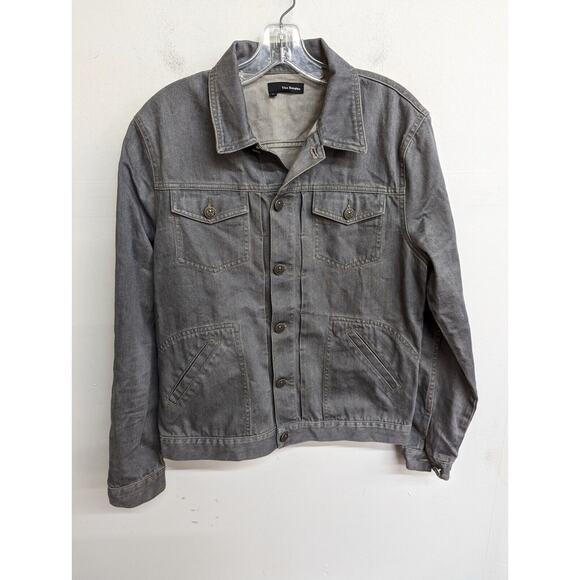 The Kooples Men's Grey Denim Jacket Button Down Pockets Size Medium - Picture 1 of 10
